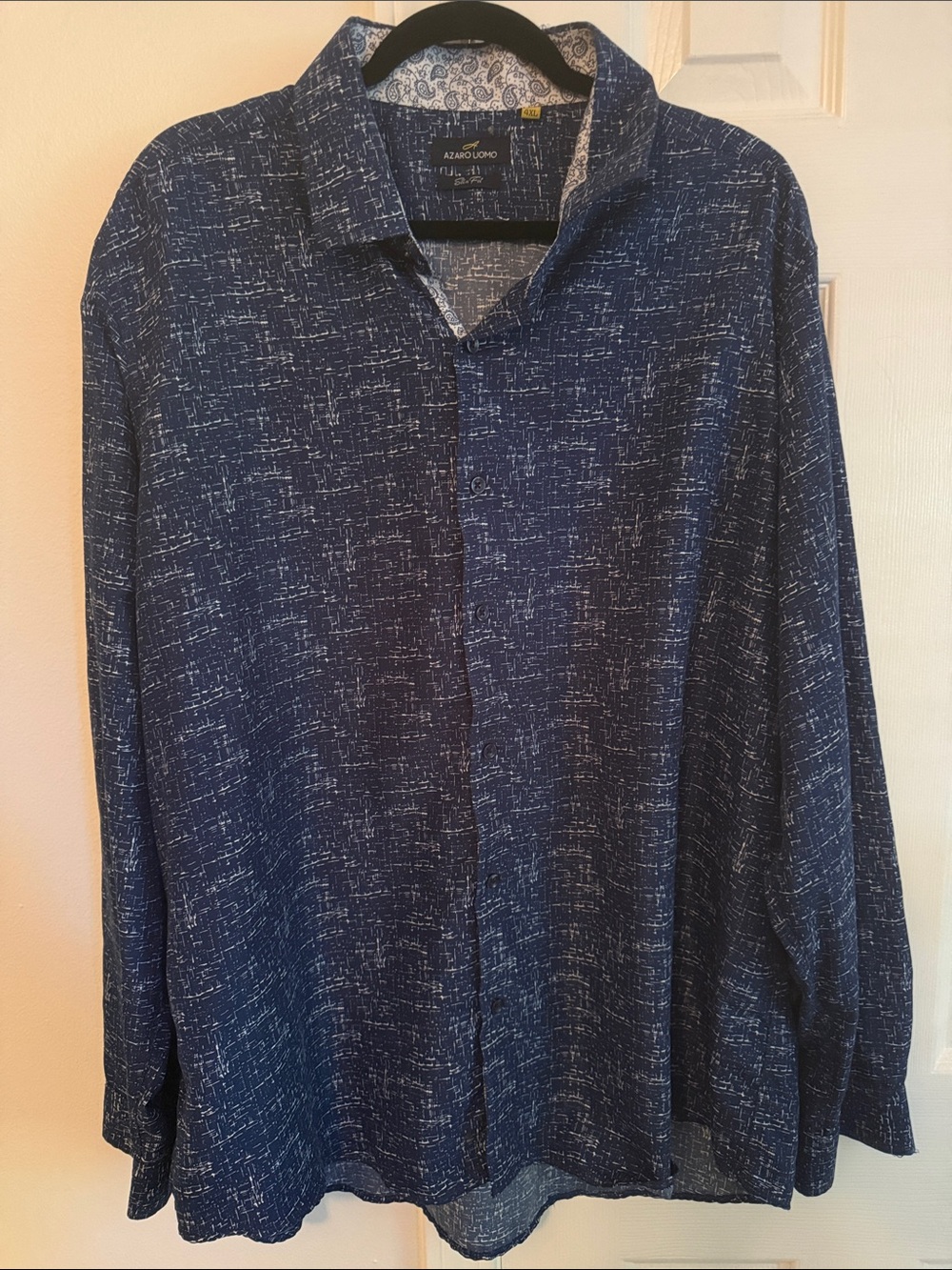 Azaro Uomo Navy Button-Down Shirt
